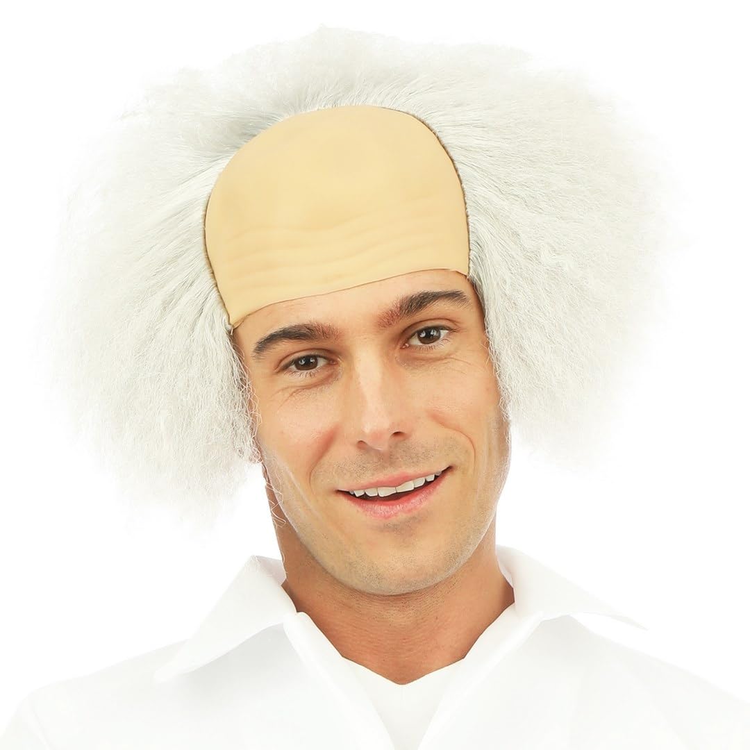 P'TIT CLOWN — Perruque Savant Fou Adulte Homme Gris – Image 3