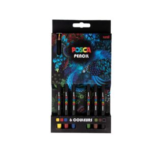 POSCA Set de 6 crayons de couleur POSCA PENCIL Couleurs assorties