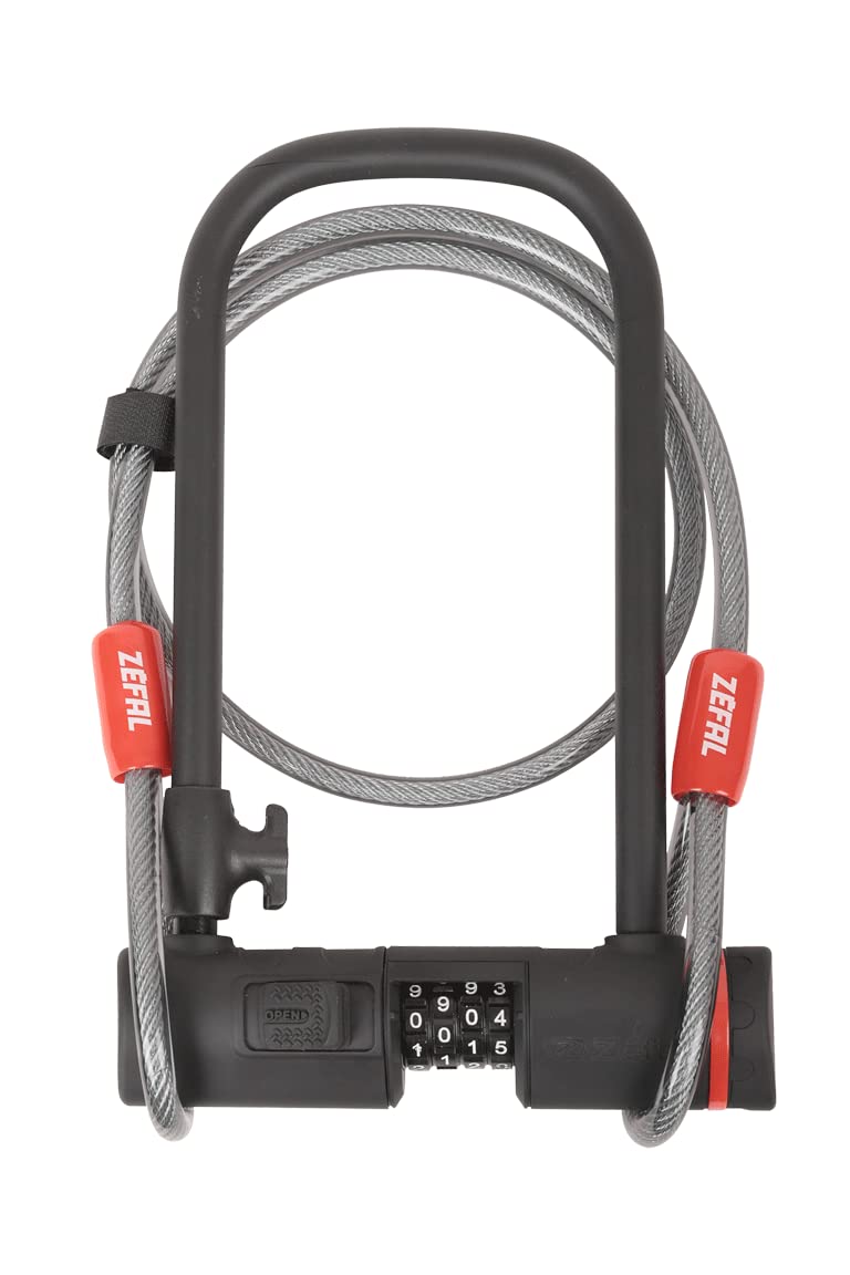 ZEFAL Antivol en U + Code + Cable de 120 cm Mixte Adulte, Noir, K-Traz U13