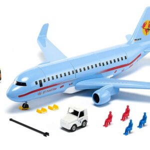 siku 5402, Avion de Ligne avec Accessoires, en plastique, Bleu ciel, avec Plusieurs fonctions, Compatible avec les autres modèles siku de la même échelle