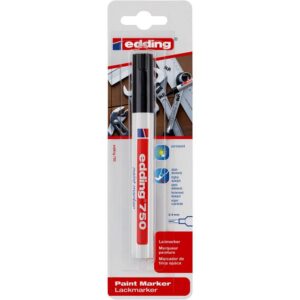 edding 750 Marqueur peinture - noir - 1 stylo - pointe ronde 2-4 mm - marqueur de peinture pour l'étiquetage du métal, verre, roche ou du plastique - résistant à la chaleur, permanent et étanche