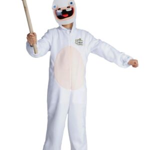 P'tit Clown- Costume Lapins Crétins déguisement, Enfants Unisexes, 44440, Blanc-Beige, Large