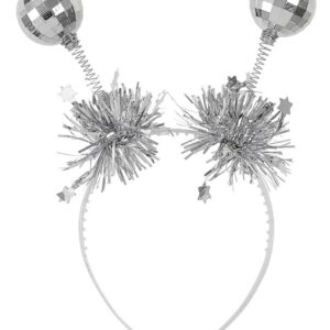 Widmann 51948 - Serre-tête avec Boules Disco, guirlandes et Paillettes, Carnaval, fête à thème