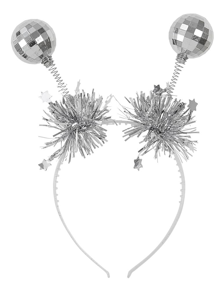 Widmann 51948 - Serre-tête avec Boules Disco, guirlandes et Paillettes, Carnaval, fête à thème