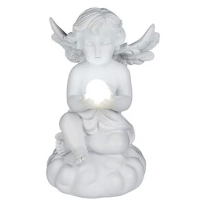 Out of the blue Ange Assis avec LED – Boule d'environ 7 x 11,5 cm