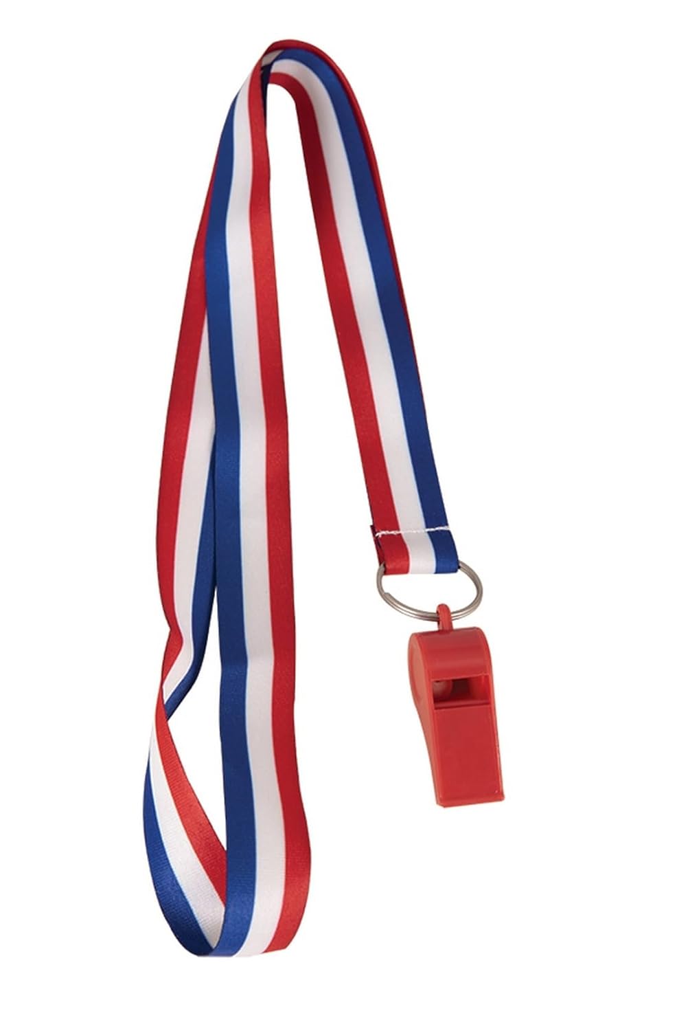 P'tit Clown - 17200 - Sifflet en Plastique avec Ruban Bleu Blanc Rouge - Parfait pour Supporter la France Lors des Célébrations et Événements Sportifs