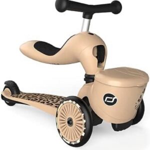 Scoot & Ride Mixte - Baby Highwaykick 1 Lifestyle Kickboard avec siège et conteneur… (léopard)