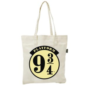 ARDITEX - Sac Tote Bag en Coton 37x41cm - Blason de Poudlard sur Fond Foncé - Écologique et Réutilisable - Licence Officielle Harry Potter