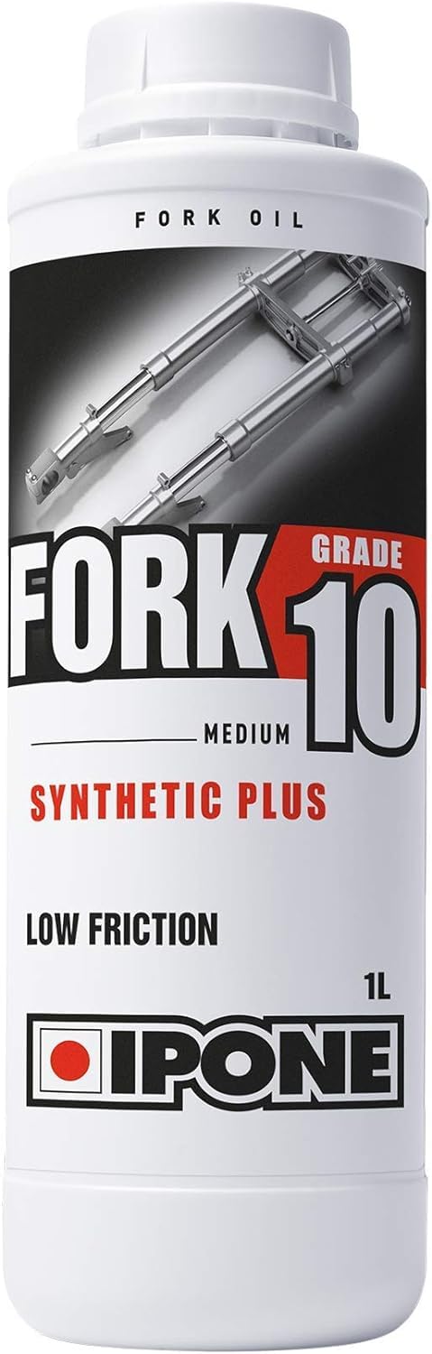 IPONE – Huile de Fourche Moto - Fork 10 – Semi-synthétique - Anti-friction et Anti-Emulsion - Bidon 1L
