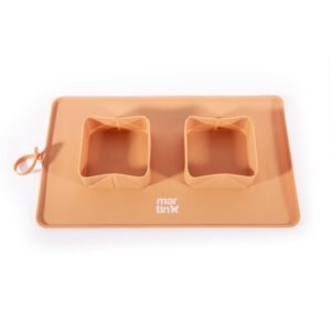 Gamelle Double Pliable en Silicone pour Chien et Chat - 2 x 600 ML - Bol de Voyage Portable Compact, Pliable et réutilisable - Silicone Alimentaire - Idéal extérieur - 4 Coloris (Jaune)