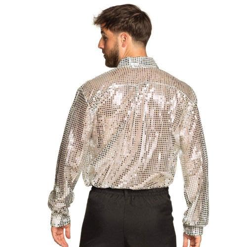 BOLAND — Chemise Disco à Paillettes Argentées Homme M – Image 2