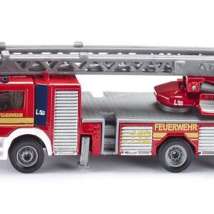 siku 1841 – Camion de pompiers avec échelle tournante, 1:87, Métal/Plastique, Rouge, Echelle mobile