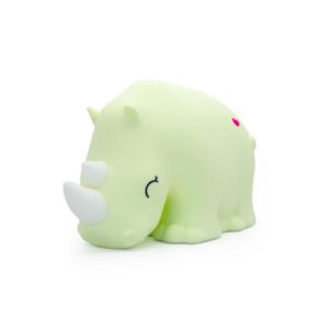 DHINK - Veilleuse Rechargeable LED Rhinocéros - Lampe de nuit silicone pour chambre Bébé et Enfant - Lampe chevet Enfant - Cadeau Naissance, Vert