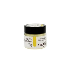 Reslin Poudre de Mica Jaune - 9g, Poudre Minérale Nacrée pour Effets Étincelants, Idéale pour la Décoration et l'Artisanat