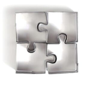 4 mini emporte-pièces inox - Puzzle