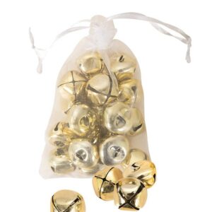 P'TIT Clown - 70621 - Grelots de Noël - Lot de 18 - Clochettes, Cloches de Noel - Jingle Bells - Décoration de Fête Maison - Christmas, Xmas - Métal - 2,5 cm