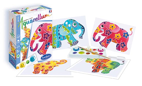 SENTOSPHÈRE Aquarellum Mini — Kit peinture Éléphants 4 planches – Image 2