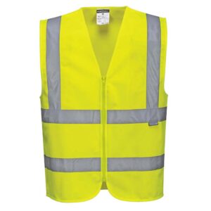 PORTWEST — Gilet haute visibilité zippé jaune XL