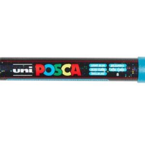 POSCA Lot de 3 Marqueurs PC3ML Pte conique fine en plastique Bleu Clair Pailleté