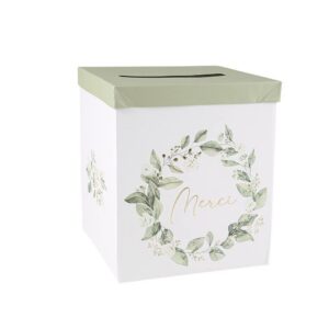 Artifetes URNE Carton Merci BOTANIQUE 21X25CM Blanc