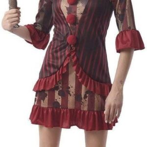 P'TIT CLOWN - Costume Clown Diabolique - Déguisement Adulte Parfait pour Halloween, Fêtes Costumées et Évènements à Thème (Femme, S-M)