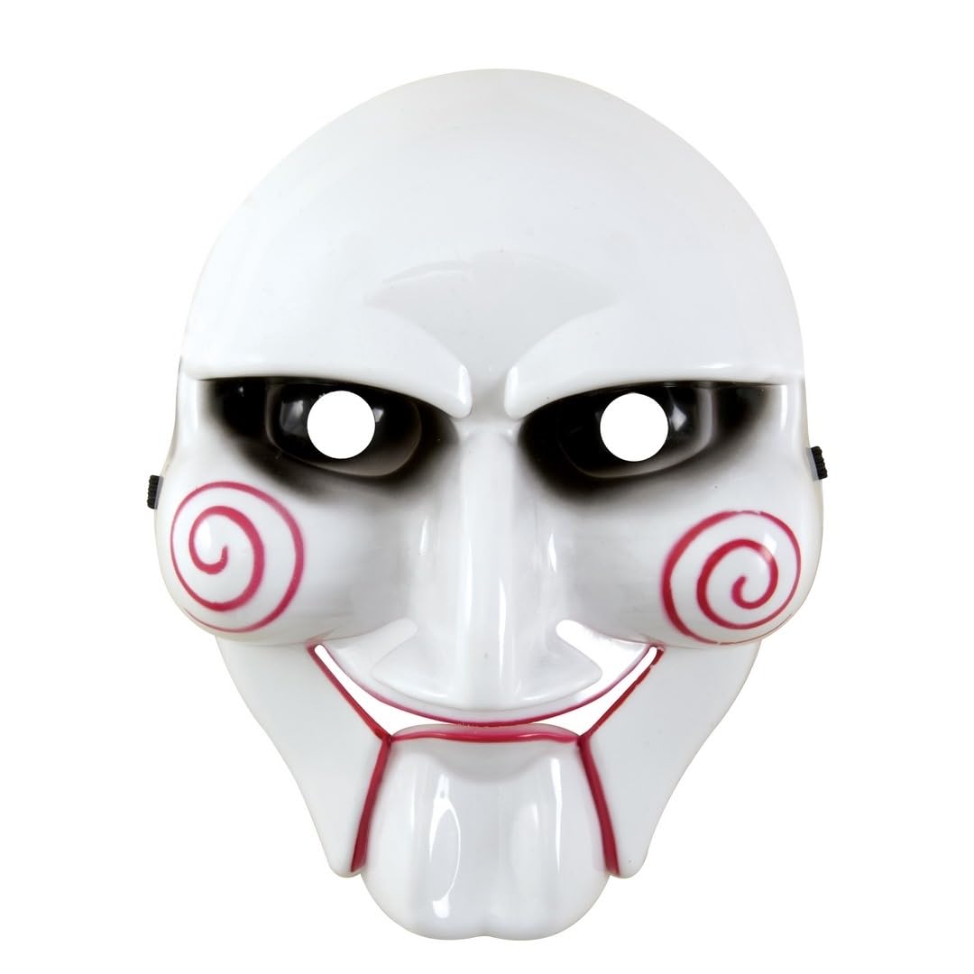 P'TIT CLOWN - 23521 - Masque Tueur Psychopathe Rigide - Adulte - Accessoire Déguisement Halloween, Carnaval, Cosplay, Fête Costumée, Soirée Déguisée - Blanc