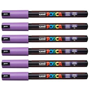 POSCA Uni-Ball PC-1MR Lot de 12 stylos Violet