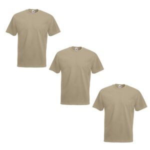 Fruit of the Loom Valueweight Tee-3 Pack T-Shirt, Marron (Kaki 0_Marron (Kaki), M (Lot de 3) Homme