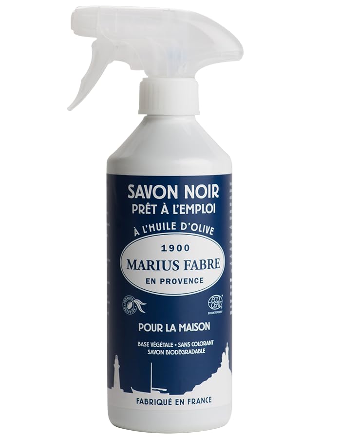 MARIUS FABRE - Savon Noir Liquide à l'Huile d'Olive - Nettoyant Multi-Usages, 100% d'Origine Naturelle - Fabrication Traditionnelle - Certifié Ecocert - Origine France Garantie - Spray 500ml