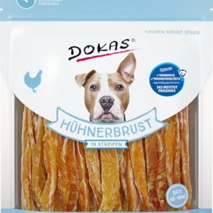 Dokas Snack de qualité supérieure sans céréales en lanières pour Chiens - Idéal pour Entre Les Deux, 500 g (1 Paquet)