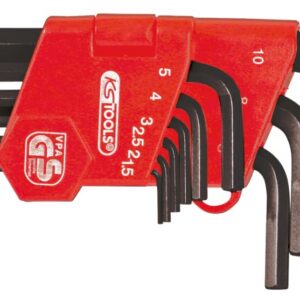 KS TOOLS - 151.3211 - Jeu de 9 clés mâles courtes brunies - 6 x 6 pans - Kit de réparation pratique et facile d'utilisation