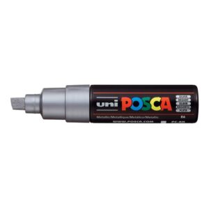UNI-BALL Marqueur Pte large biseautée POSCA PC8K 8mm Argent