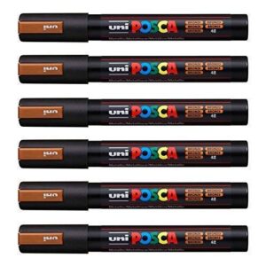 POSCA Uni-Ball PC-5M Lot de 12 balles Bronze métallisé