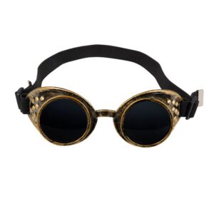 Boland 54503 - Lunettes Steampunk, en plastique, élastique, verres foncés, taille réglable, Accessoire, Carnaval, Halloween, Fête à thème
