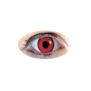 P'TIT CLOWN - 55516 - Lentilles de Contact Manson Rouge (sans correction) - Annuelles - Parfaites pour Compléter votre Déguisement pour Halloween, Carnaval et autres Fêtes Costumées - ∅ 14.2 mm