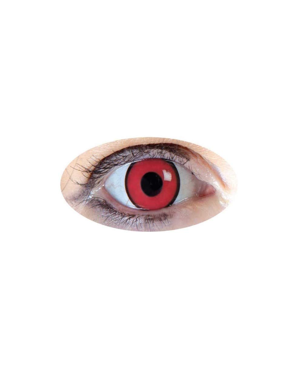 P'TIT CLOWN - 55516 - Lentilles de Contact Manson Rouge (sans correction) - Annuelles - Parfaites pour Compléter votre Déguisement pour Halloween, Carnaval et autres Fêtes Costumées - ∅ 14.2 mm