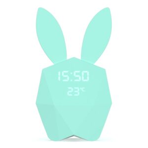 Mob - Cutie Clock Connect - Réveil Connecté et Intelligent avec Détecteur de Mouvement - Veilleuse Nomade Design - Turquoise