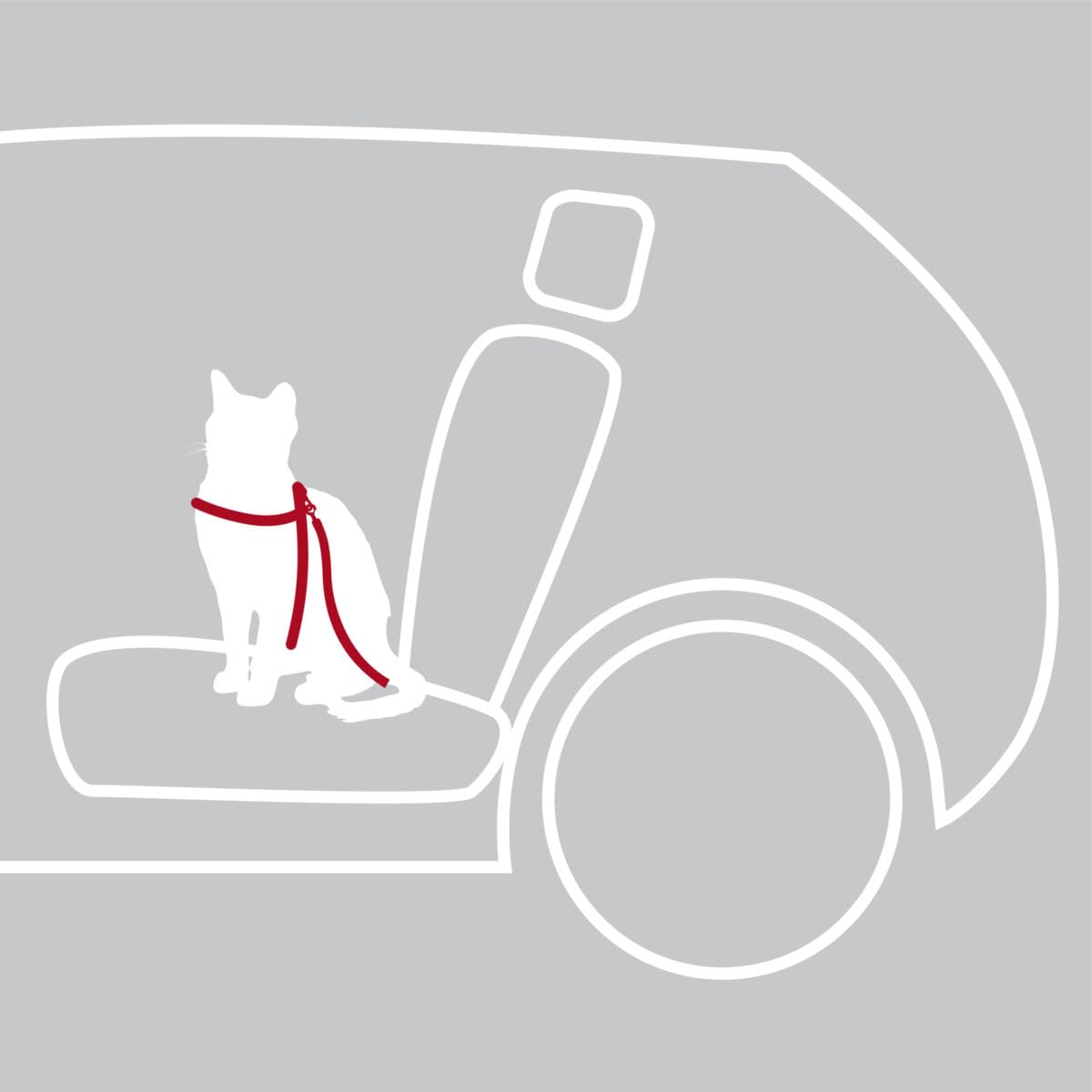 TRIXIE — Harnais voiture pour chat rouge 20-50 cm/15 mm – Image 5