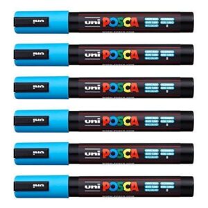 POSCA Uni-Ball PC-5M Lot de 12 stylos Bleu clair
