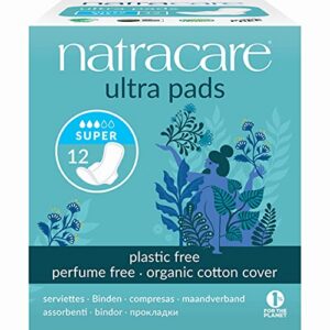 Natracare Serviette Ultra Super à Rabats Pad+Wing, 12 Unités