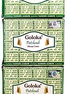 Goloka Lot de 3 boîtes de cônes d'encens Senteur patchouli