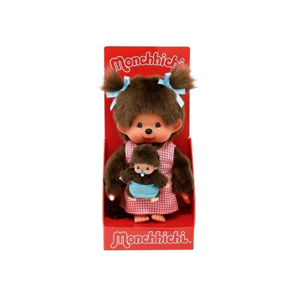 BANDAI Monchhichi — Peluche Maman & Bébé 20 cm – Image 2