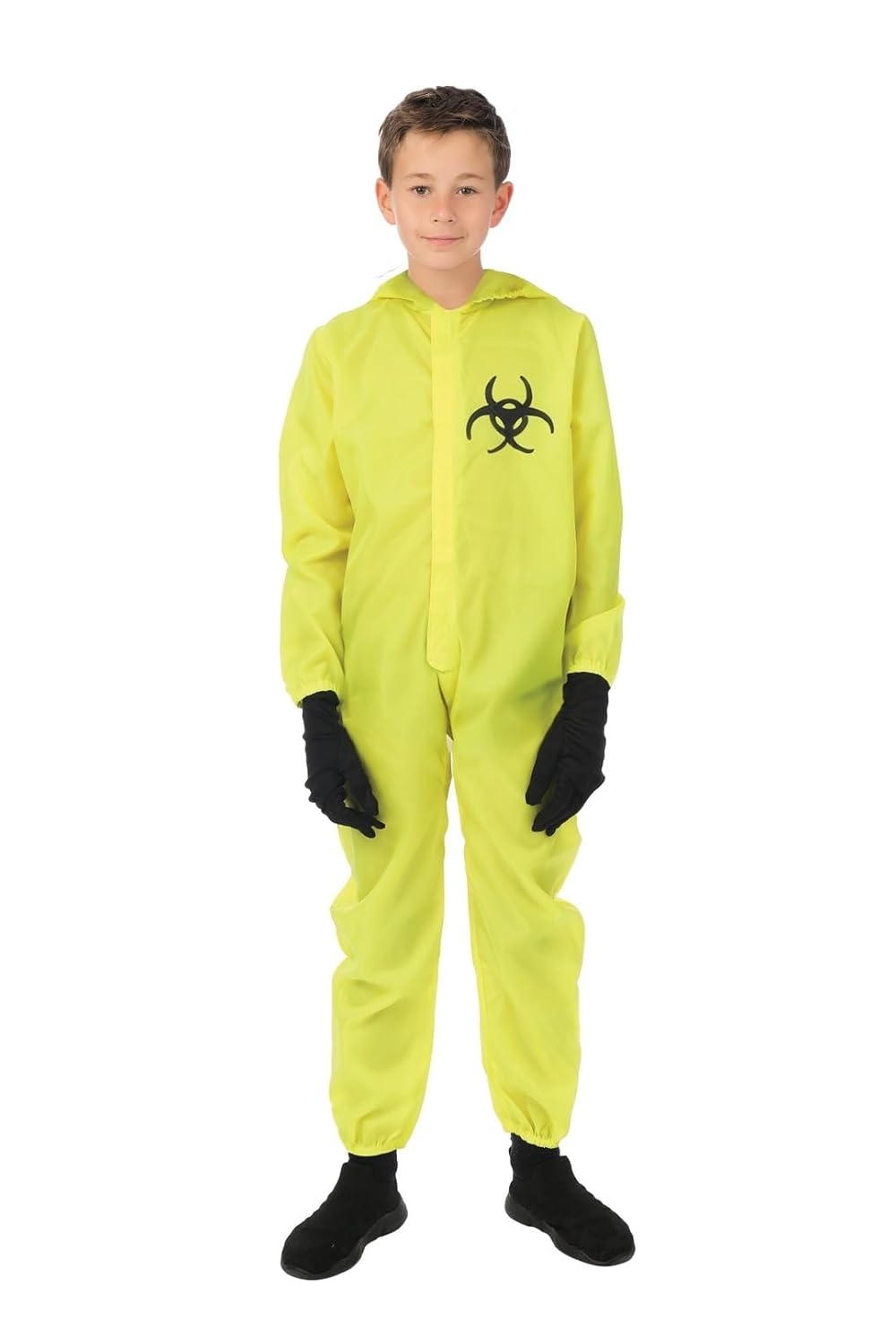 P'TIT CLOWN - Déguisement Danger Biologique Enfant - Combinaison de Hazmat à Capuche avec Gants - Costume Halloween, Cosplay, Fête Costumée (5-6 ans)