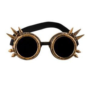 Boland - Lunettes Cyberpunk, Rétro, Spacy, Steampunk, Épines, Élastique, Carnaval, Halloween, Mardi gras, Fête à thème, Accessoires pour déguisements, Cuivre