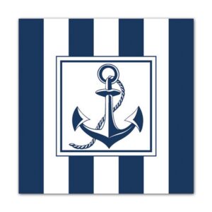 Anchor serviette bleu/motif ancre bleu/blanc 20 serviettes par paquet
