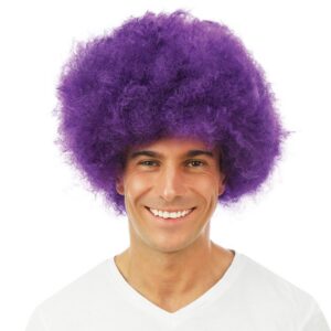 P'TIT CLOWN - 64469 -Perruque Afro -Funky Wig - Look Disco, Années 70, Retro - Accessoire de Déguisement - Carnaval, Fête à Thème, Halloween, Manga, Cosplay, Nouvel An - Cheveux Synthétiques - Violet