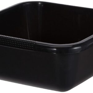 Curver Bassine Carrée 10L - Grande Cuvette pour Ménage, Cuisine, Bains de Pieds, Pédicure - Bac de Lavage Pratique et Empilable - pour Linge Vaisselle Légumes - 35 x 35 x 12 cm - GrisAnthracite
