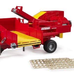bruder 02130 - Grimme SE 75-30 Récolteuse de pommes de terre avec 80 imitations, machine à récolter, tracteur-remorque