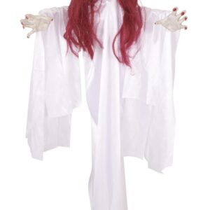 P'TIT Clown - 19467 - Poupée Maléfique Animée à Suspendre - Sonore et Lumineuse - 66 cm - Décoration spéciale Halloween - Fonctionne avec 2 Piles AA (Non incluses)