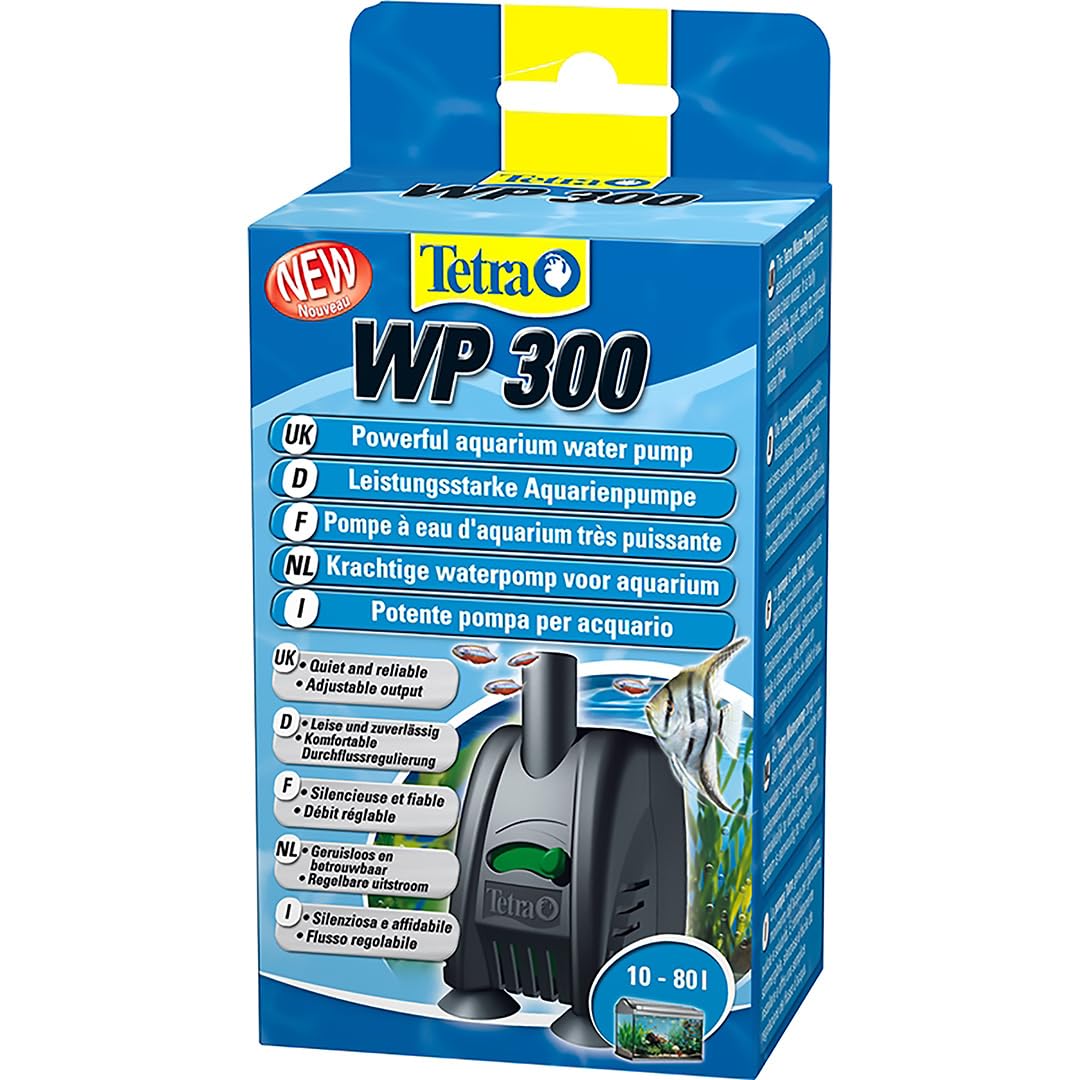 TETRA WP300 - Pompe à Eau pour Aquarium de 10 à 80L – Silencieuse et facile à dissimuler – Débit Réglable - Très Puissante - Assure une parfaite circulation de l’eau - Garantie 2 ans